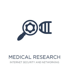 Medical research icon. Trendy flat vector Medical research icon on white background from Internet Security and Networking collection