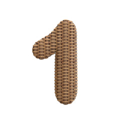 Wicker number 1 -  3d rattan digit - Decoration, design or craftsmanship concept