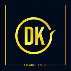 Initial Letter DK Logo Template Design