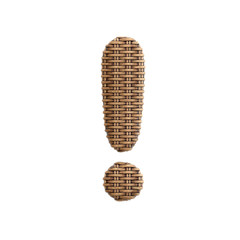 Wicker exclamation point - 3d rattan symbol - Decoration, design or craftsmanship concept