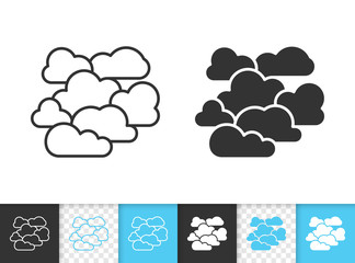 Overcast simple black line vector icon
