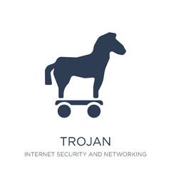 Trojan icon. Trendy flat vector Trojan icon on white background from Internet Security and Networking collection