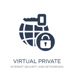 Virtual private network icon. Trendy flat vector Virtual private network icon on white background from Internet Security and Networking collection
