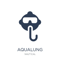 Aqualung icon. Trendy flat vector Aqualung icon on white background from Nautical collection