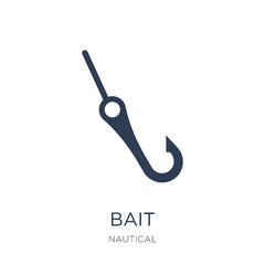 Bait icon. Trendy flat vector Bait icon on white background from Nautical collection