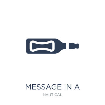 Message In a Bottle icon. Trendy flat vector Message In a Bottle icon on white background from Nautical collection