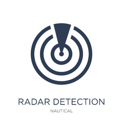 Radar detection icon. Trendy flat vector Radar detection icon on white background from Nautical collection - obrazy, fototapety, plakaty