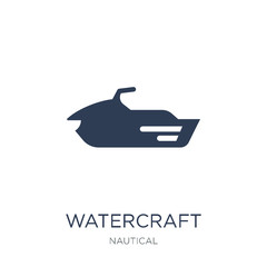 watercraft icon. Trendy flat vector watercraft icon on white background from Nautical collection