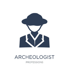 Archeologist icon. Trendy flat vector Archeologist icon on white background from Professions collection