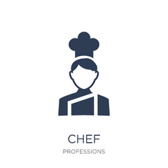 Chef icon. Trendy flat vector Chef icon on white background from Professions collection