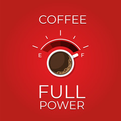 Coffee concept. Coffee power. Flat style, vector illustration. 