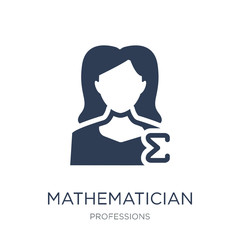 Mathematician icon. Trendy flat vector Mathematician icon on white background from Professions collection