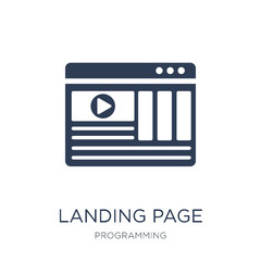 Landing page icon. Trendy flat vector Landing page icon on white background from Programming collection