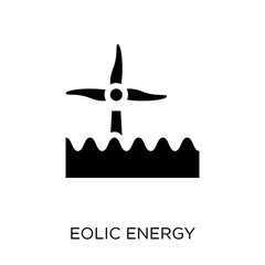 Eolic energy icon. Eolic energy symbol design from Ecology collection.