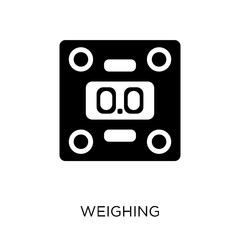 Fototapeta na wymiar Weighing icon. Weighing symbol design from Electronic devices collection. Simple element vector illustration. Can be used in web and mobile.