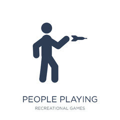 People playing Darts icon icon. Trendy flat vector People playing Darts icon on white background from Recreational games collection