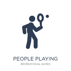 People playing Tennis icon icon. Trendy flat vector People playing Tennis icon on white background from Recreational games collection