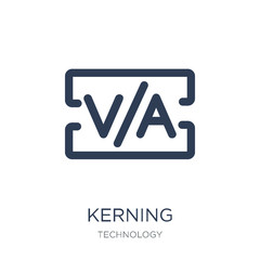 Kerning icon. Trendy flat vector Kerning icon on white background from Technology collection