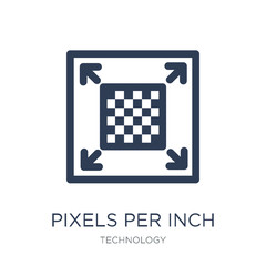 Pixels per Inch icon. Trendy flat vector Pixels per Inch icon on white background from Technology collection