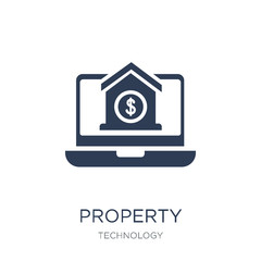 Property icon. Trendy flat vector Property icon on white background from Technology collection
