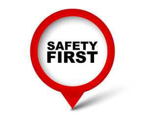 red vector banner safety first