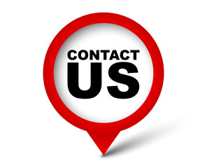 red vector banner contact us