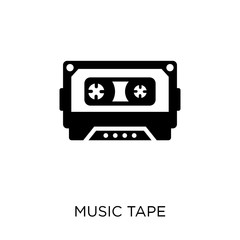 Music tape icon. Music tape symbol design from Entertainment collection. Simple element vector illustration. Can be used in web and mobile.