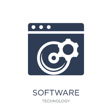 Software icon. Trendy flat vector Software icon on white background from Technology collection