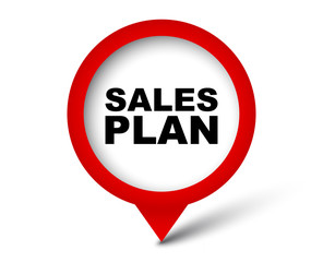 red vector banner sales plan