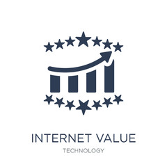 Internet Value icon. Trendy flat vector Internet Value icon on white background from Technology collection