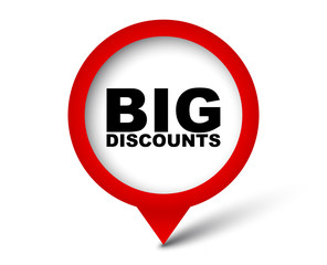 red vector banner big discounts