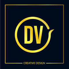 Initial Letter DV Logo Template Design