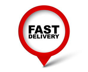 red vector banner fast delivery