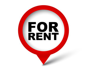 red vector banner for rent