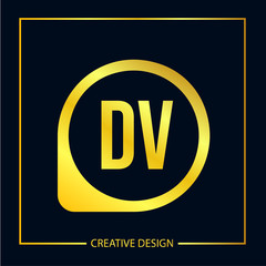 Initial Letter DV Logo Template Design
