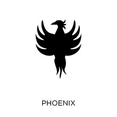 Phoenix icon. Phoenix symbol design from Fairy tale collection.