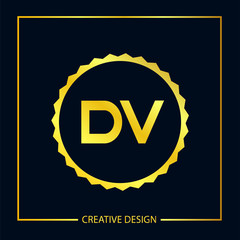 Fototapeta premium Initial Letter DV Logo Template Design
