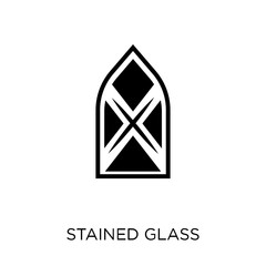 Stained glass icon. Stained glass symbol design from Fairy tale collection.