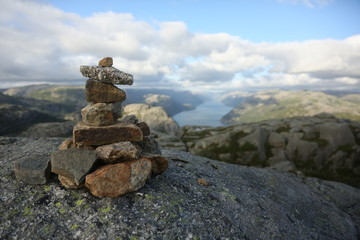 stones on top of mountain