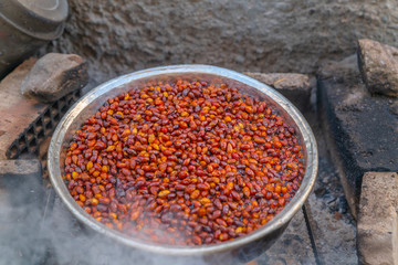 fresh boiling rose hip