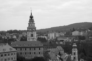 Naklejka premium The historical town of popular tourist Cesky Krumlov