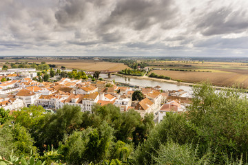 The banks of the Sorraia River which flows into the Tagus River on the banks of the Sorraia River,...