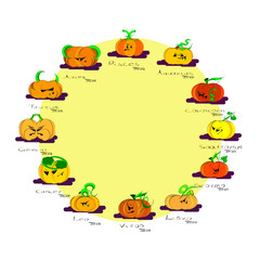 funny pumpkins color