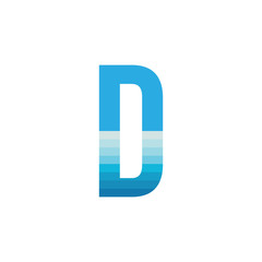 Letter D with sea wave logo