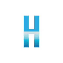 Letter H with sea wave logo