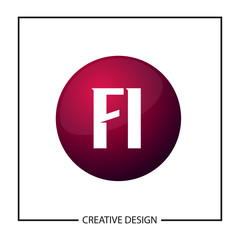 Initial Letter Logo FI Template Design
