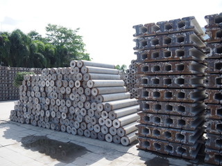 Rows of Spun Micropile for construction To use in the foundation work for strength in building...