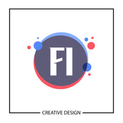 Initial Letter Logo FI Template Design