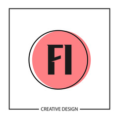 Initial Letter Logo FI Template Design