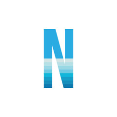 Letter N with sea wave logo